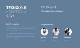 Teknoloji Konferansı - HTML Şablonunun Indirildiği Site