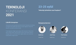 Teknoloji Konferansı - Profesyonel Tek Sayfalık Şablon