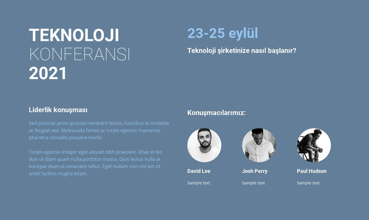 teknoloji konferansı Web Sitesi Şablonu