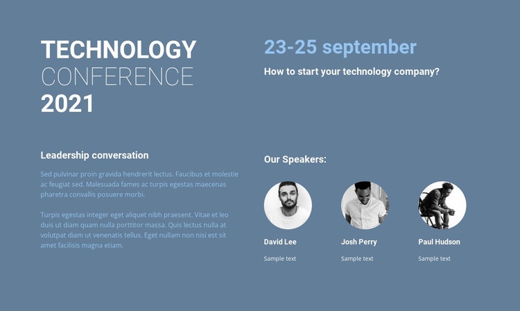 Technology conference Webflow Template Alternative