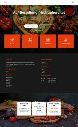 Pizzeria Bietet Frische Pizza - HTML Generator