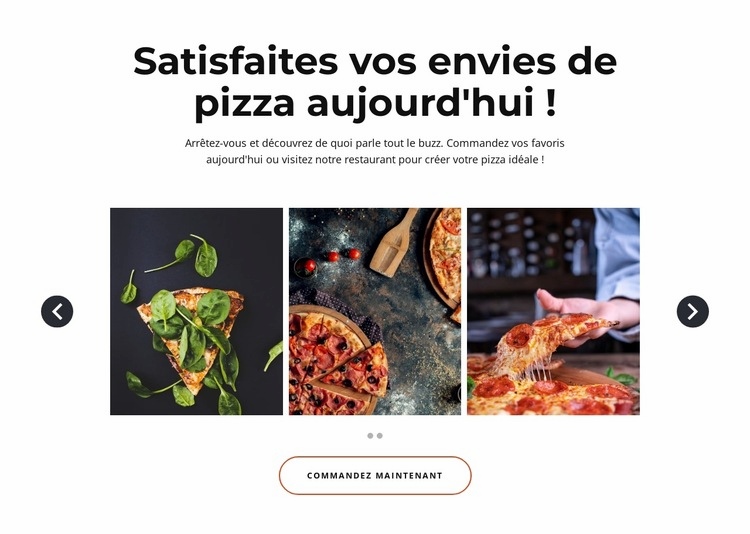 Pizzas, pâtes, sandwichs, calzones Conception de site Web