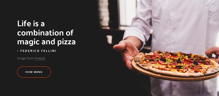 A combination of magic and pizza Homepage Design
