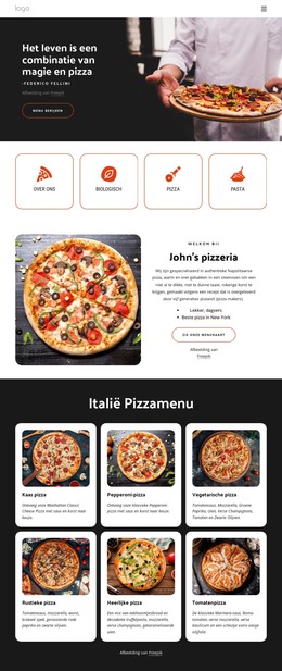 Gezinsvriendelijk Pizzarestaurant - HTML-Paginasjabloon