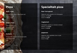 HTML-Ontwerp Voor Wij Bieden Zelfgemaakte Pizza