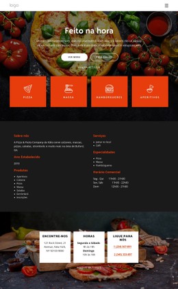 HTML5 Responsivo Para Pizzaria Oferece Pizza Fresca