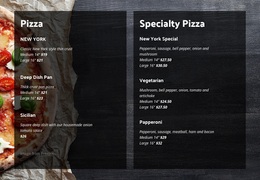 We Offer Homemade Pizza - Landing Page
