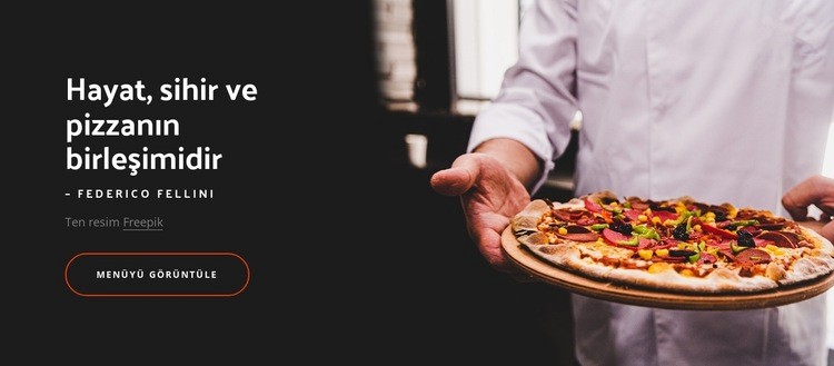 Sihir ve pizzanın birleşimi Bir Sayfa Şablonu