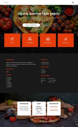 Pizzacı Taze Pizza Sunar - Web Sitesi Tasarımı Ilhamı