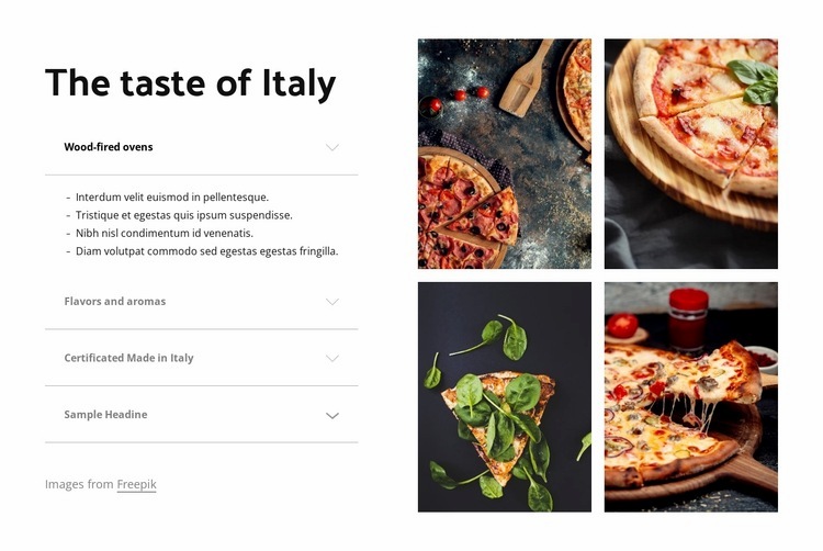 The taste of Italy Webflow Template Alternative