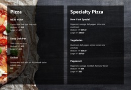 We Offer Homemade Pizza - Functionality WordPress Theme