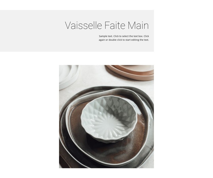 Vaisselle artisanale Maquette de site Web