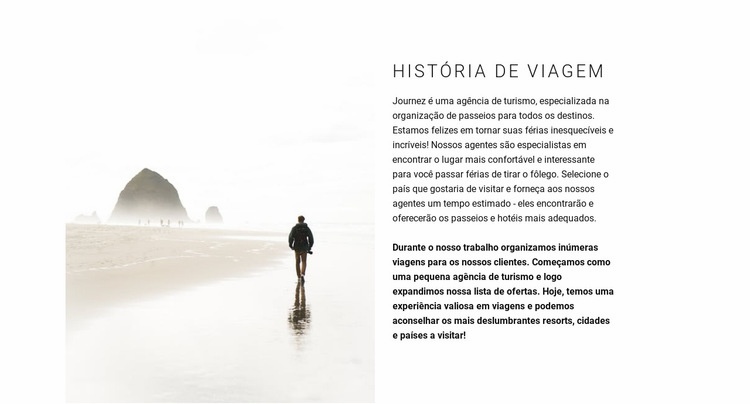 Viaje para o leste Landing Page