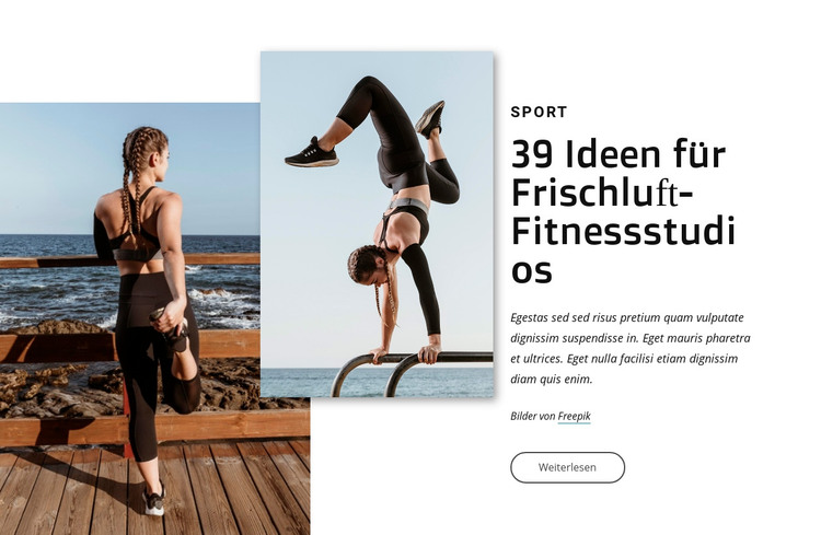 Ideen für Frischluft-Fitnessstudios HTML-Vorlage