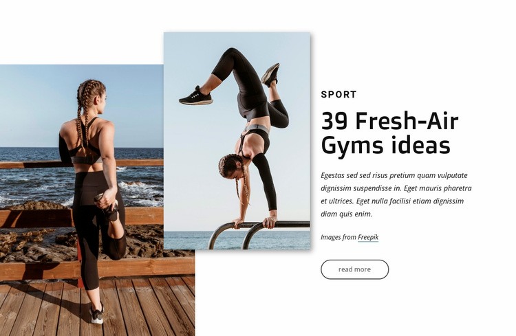 Fresh-air gyms ideas Homepage Design
