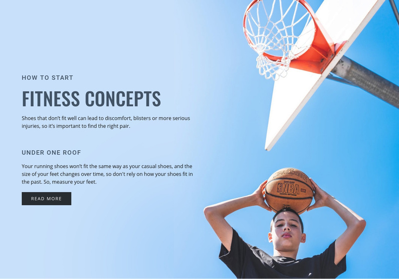Fitness concepts Web Page Design