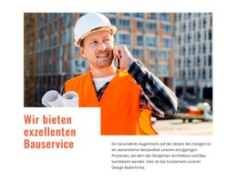 Exzellenter Bauservice – Kostenloses Website-Mockup