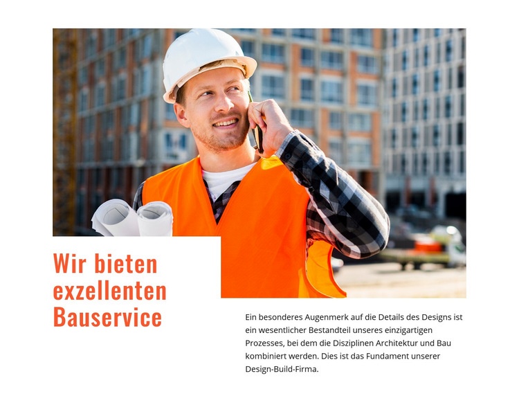 Exzellenter Bauservice Landing Page