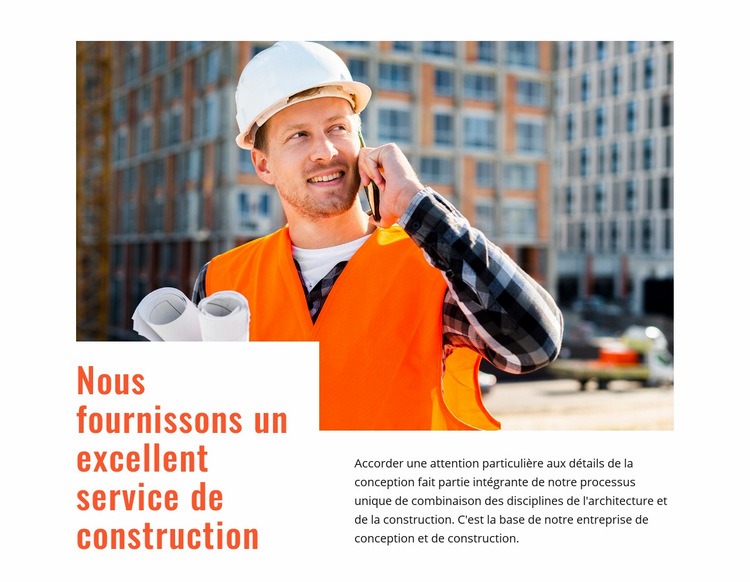 Excellent service de construction Modèles de constructeur de sites Web