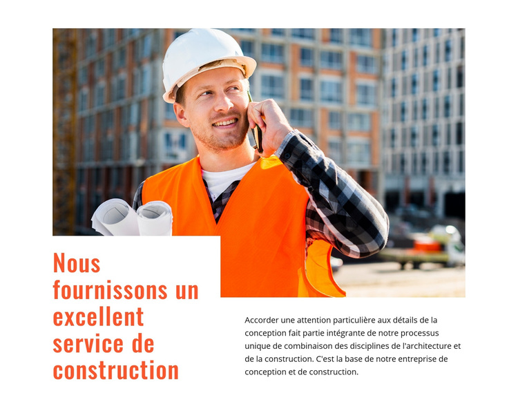 Excellent service de construction Thème WordPress