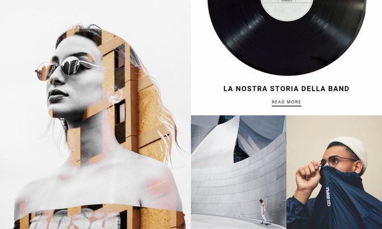 La nostra storia della band Mockup del sito web