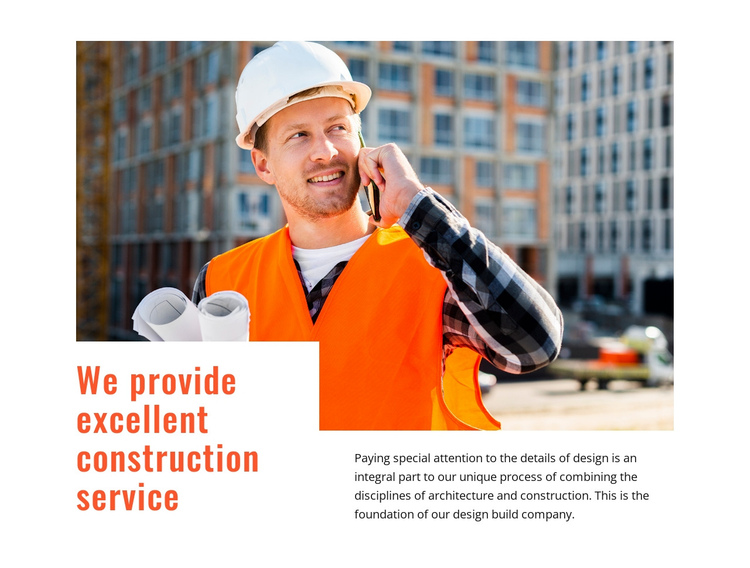 Excellent construction service One Page Template