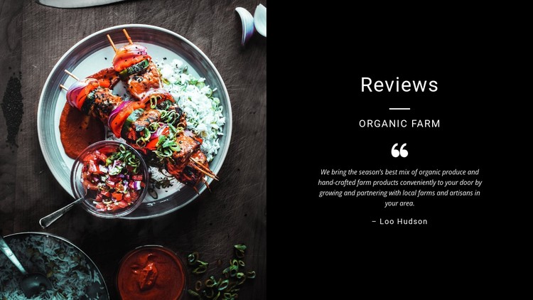 Restaurant reviews CSS Template