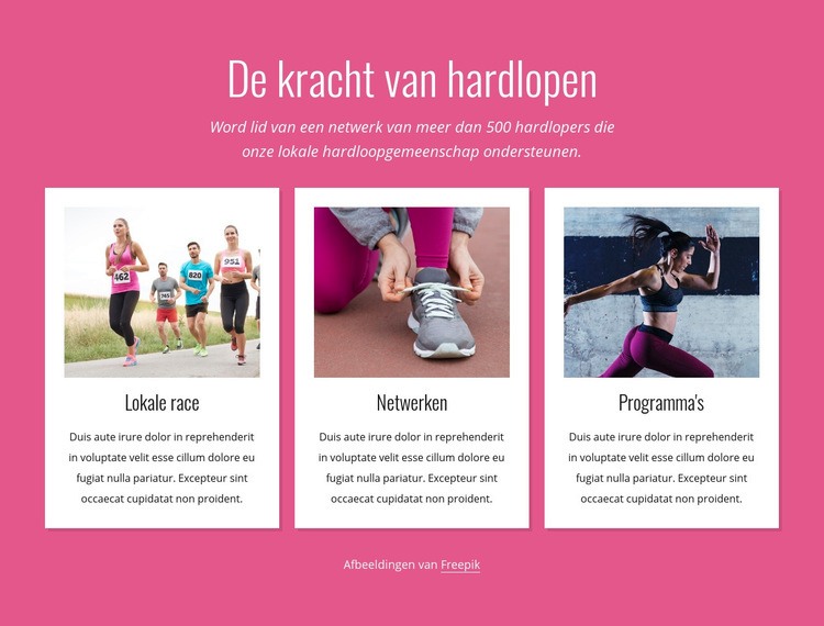 De kracht van hardlopen Html Website Builder