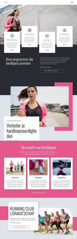 Hardloop- En Wandelgemeenschap Html5 Responsieve Sjabloon