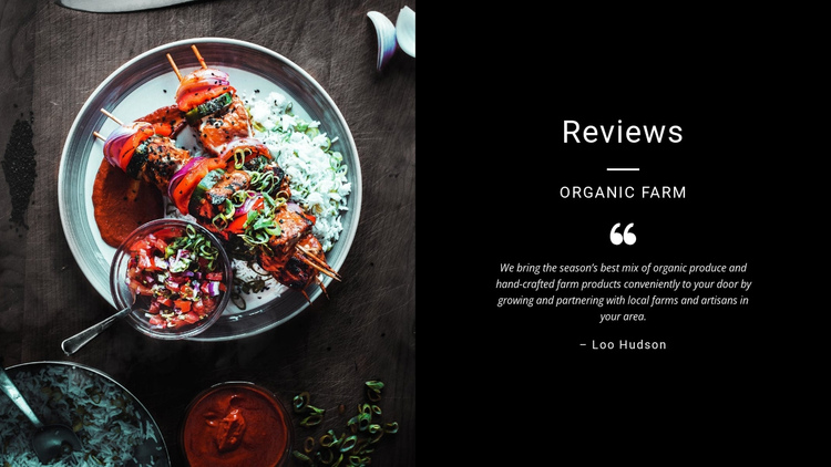 Restaurant reviews One Page Template