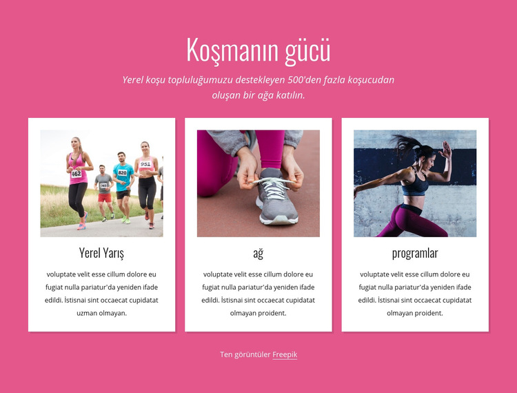 Koşmanın gücü Web Sitesi Şablonu