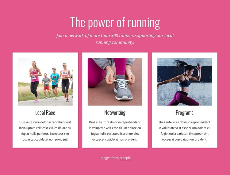 The power of running Web Page Design