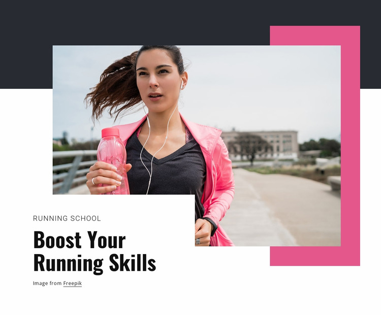 Boost your running skills Website Mockup