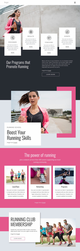 Multipurpose Landing Page For Running And Walking Community