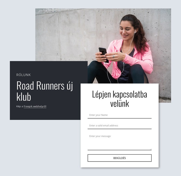 Közúti futók Weboldal tervezés