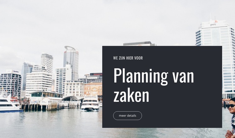 Planning van zaken Bestemmingspagina