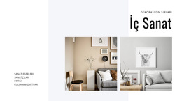 İç Mekanlarda Modern Sanat Için Site Şablonu