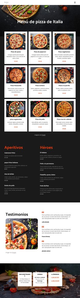HTML5 Responsivo Para Nuestro Menú De Pizzas