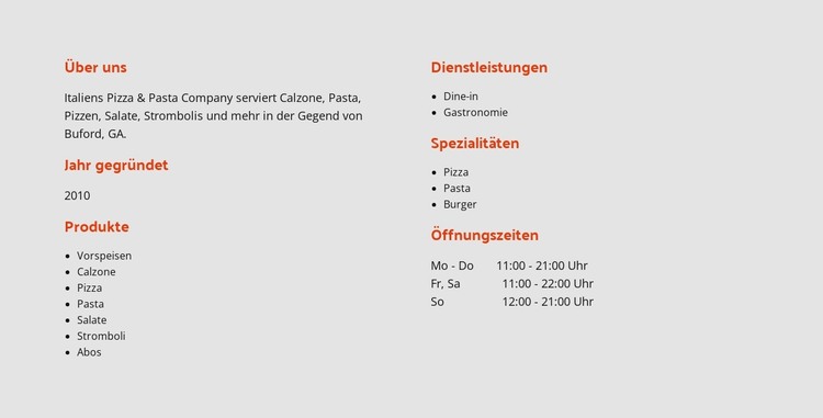 Über die Pizzeria Napolitano HTML-Vorlage