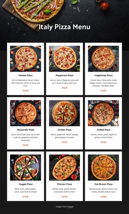 Homemade Pizza - Mobile Website Template