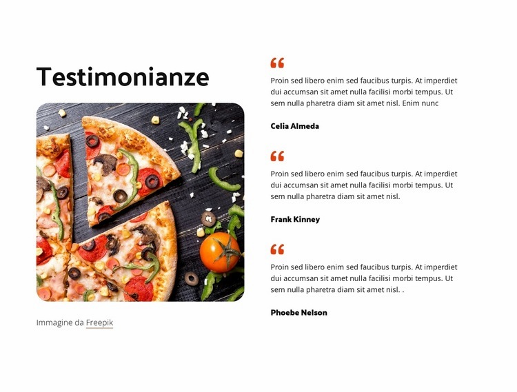 Blocco delle testimonianze semplici Modelli di Website Builder