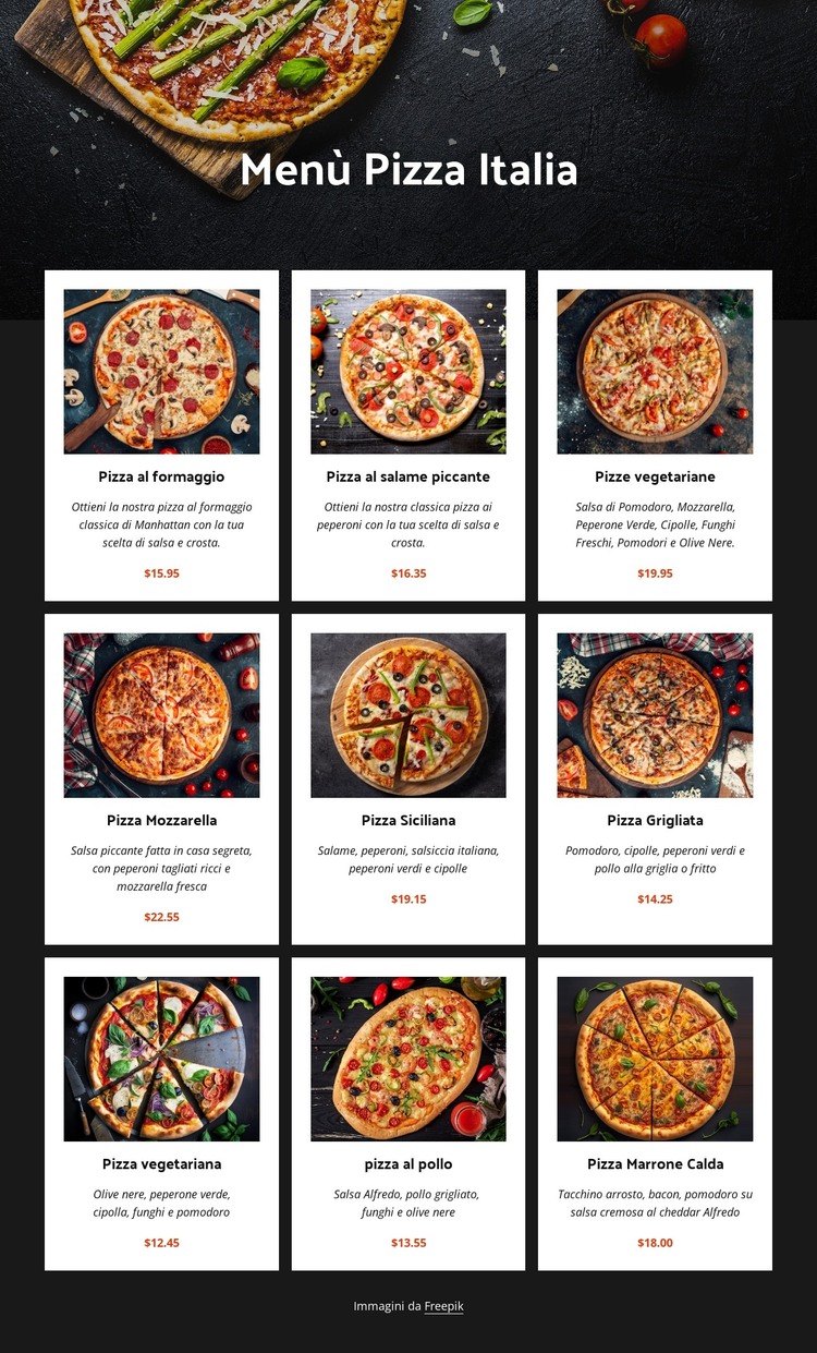 Pizze fatte in casa Modello HTML