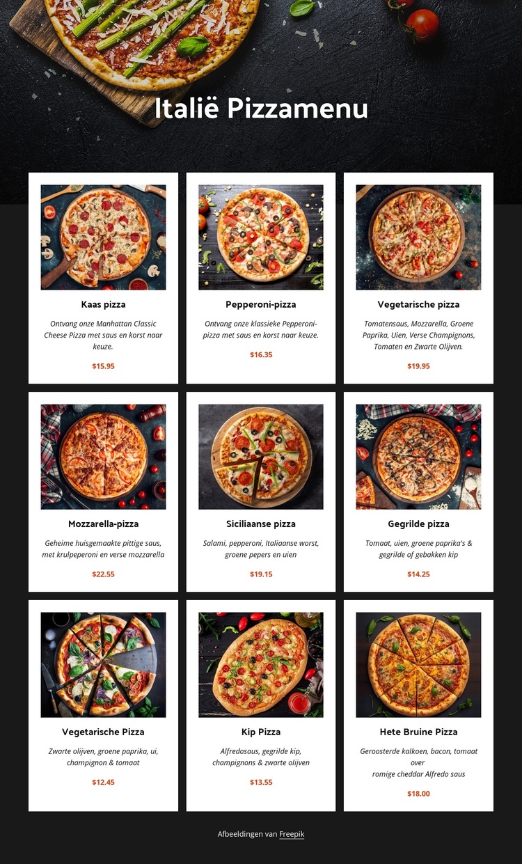 Zelfgemaakte pizza WordPress-thema