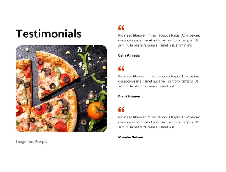 Simple testimonials block One Page Template