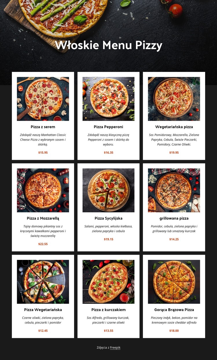 Pizza domowej roboty Szablon CSS