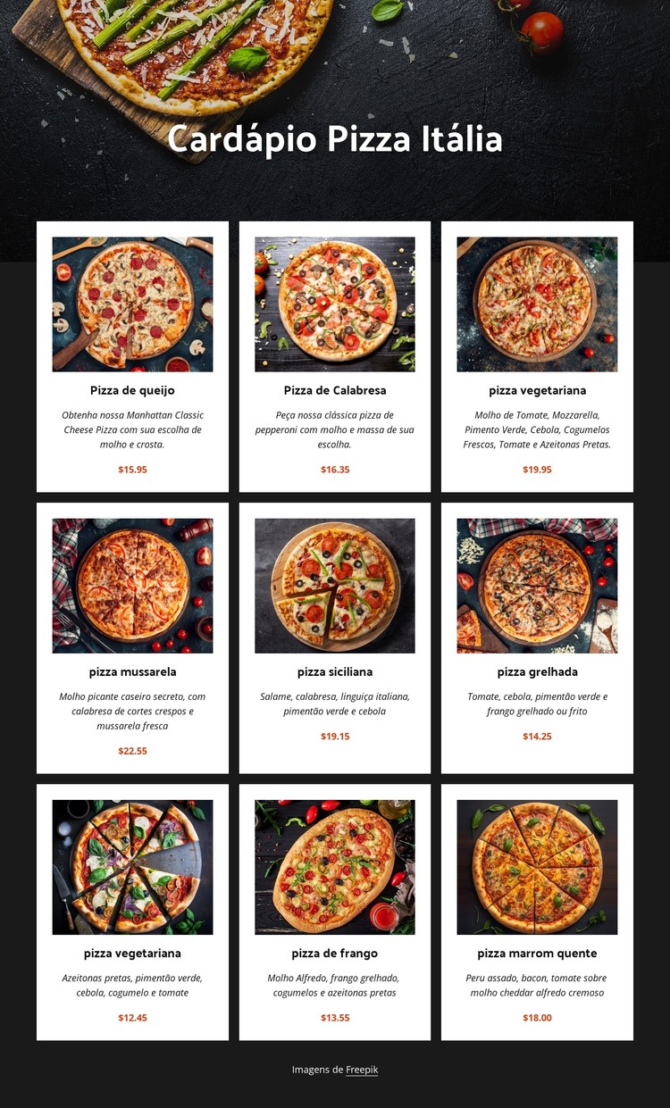 Pizza caseira Template CSS