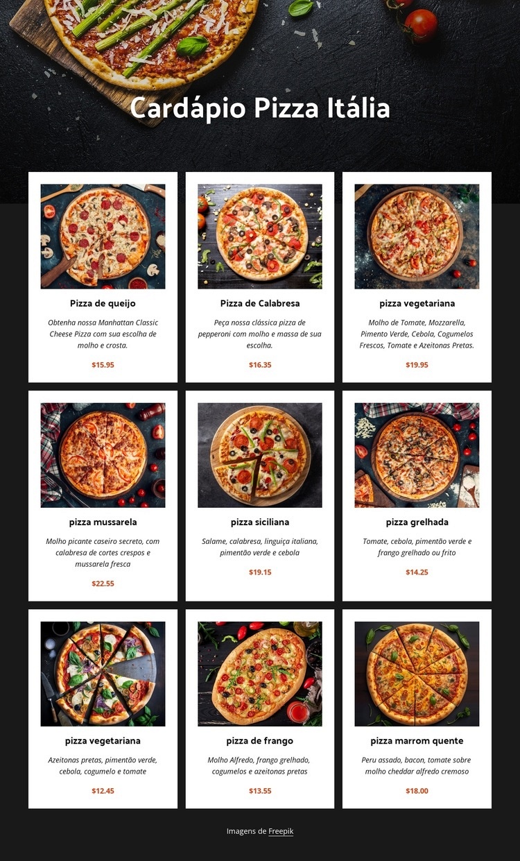 Pizza caseira Landing Page
