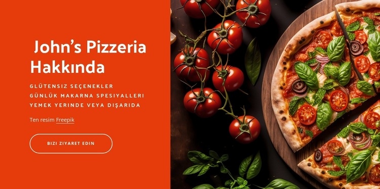 New York'ta özel pizza Web Sitesi Mockup'ı