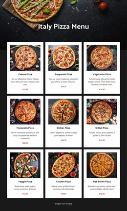 Homemade Pizza - Site Mockup