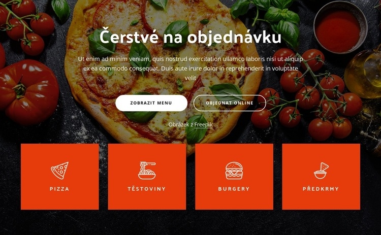 Čerstvé na objednávku Šablona HTML